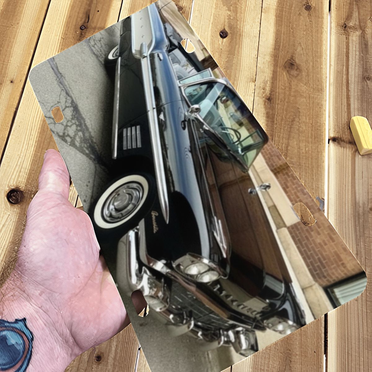 Aluminum License Plate 1958 Pontiac Bonneville Convertible