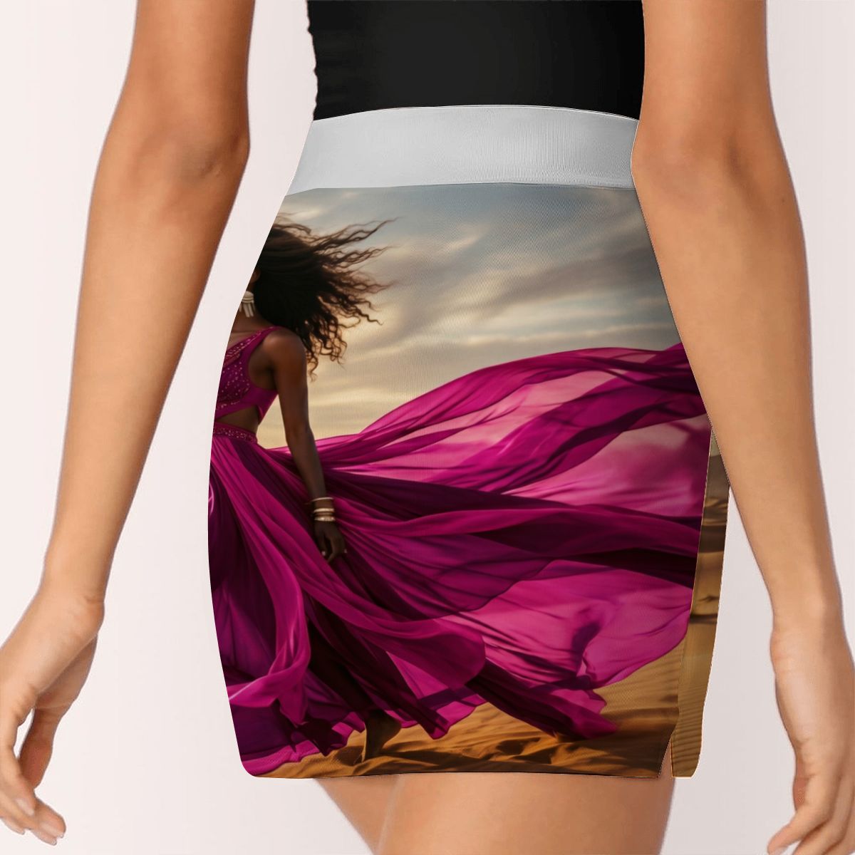 ALine Skort With Pocket Magenta LjusGrå