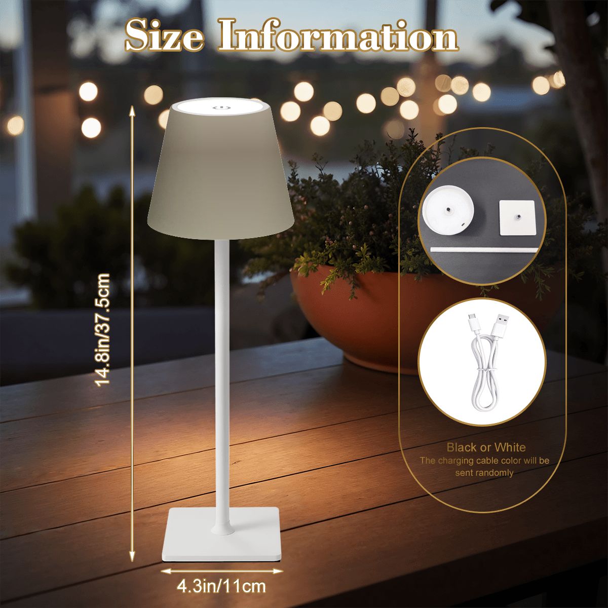 LED Cordless Table Lamp Silvergray
