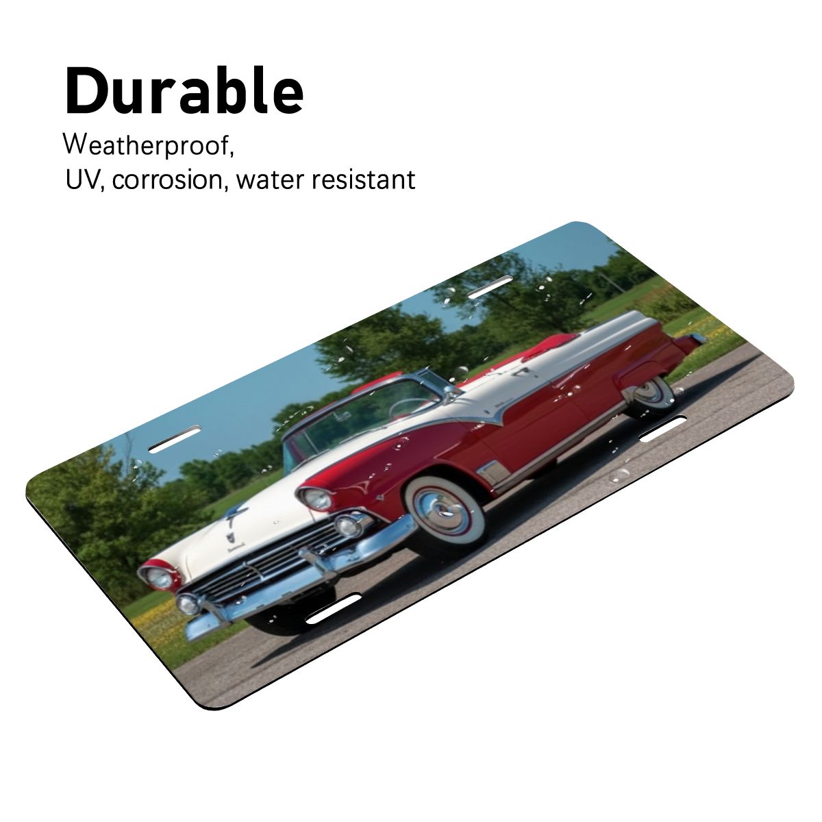 Aluminum License Plate 1955 Ford Fairlane Convertible