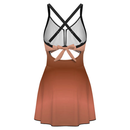 Cutout Swim Dress Tummy Control Swimsuit