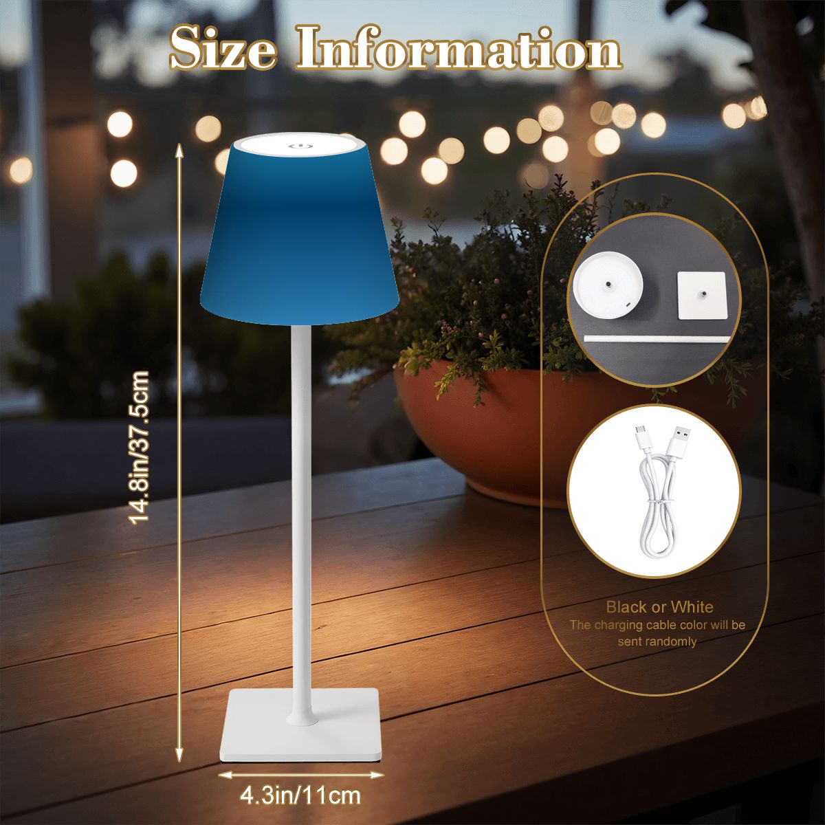 LED Cordless Table Lamp Blue
