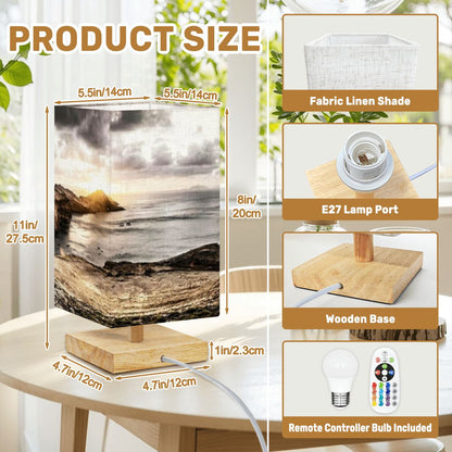Square Table Lamp Sea Mountain