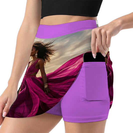 ALine Skort With Pocket Magenta