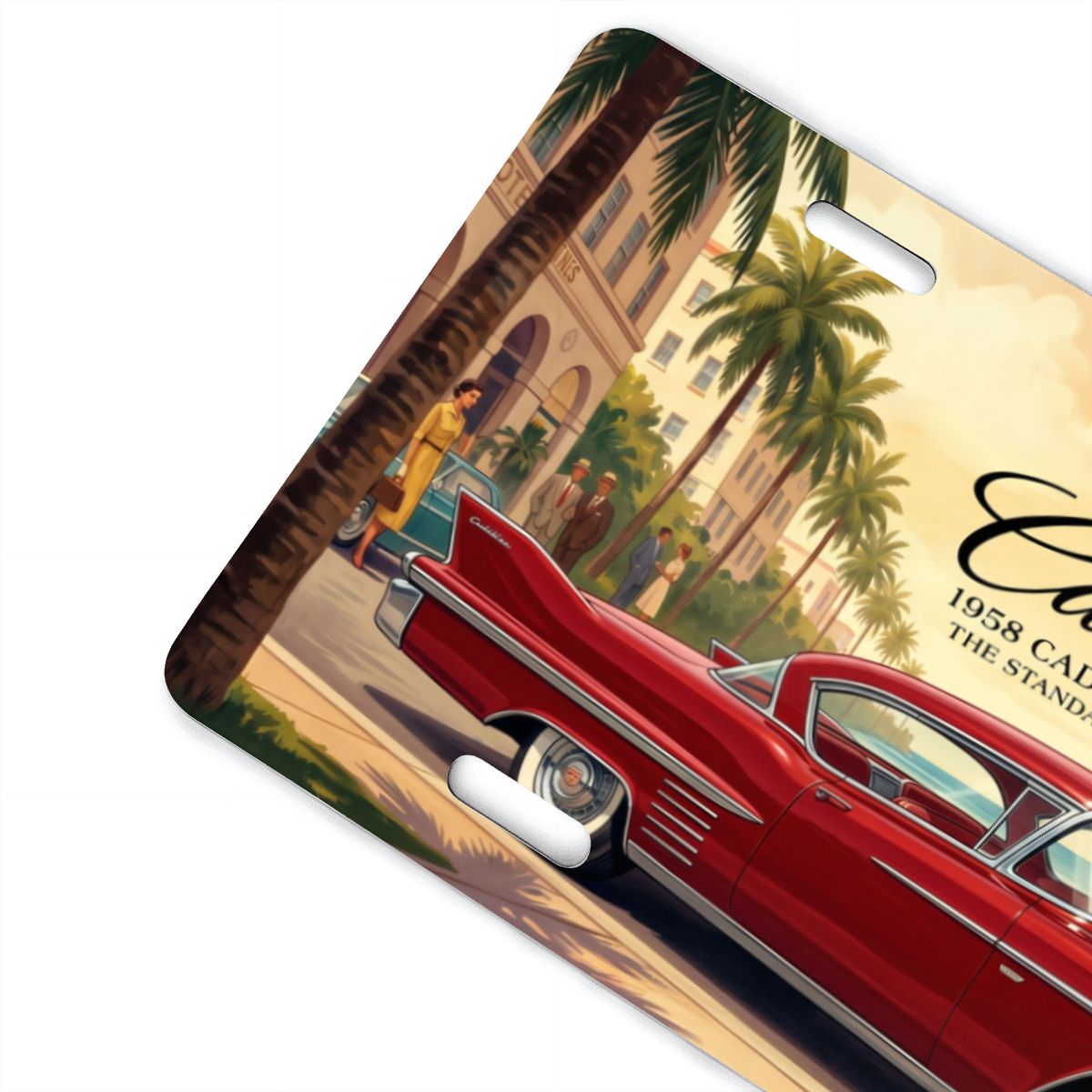 Aluminum License Plate 1958 Cadillac De Ville