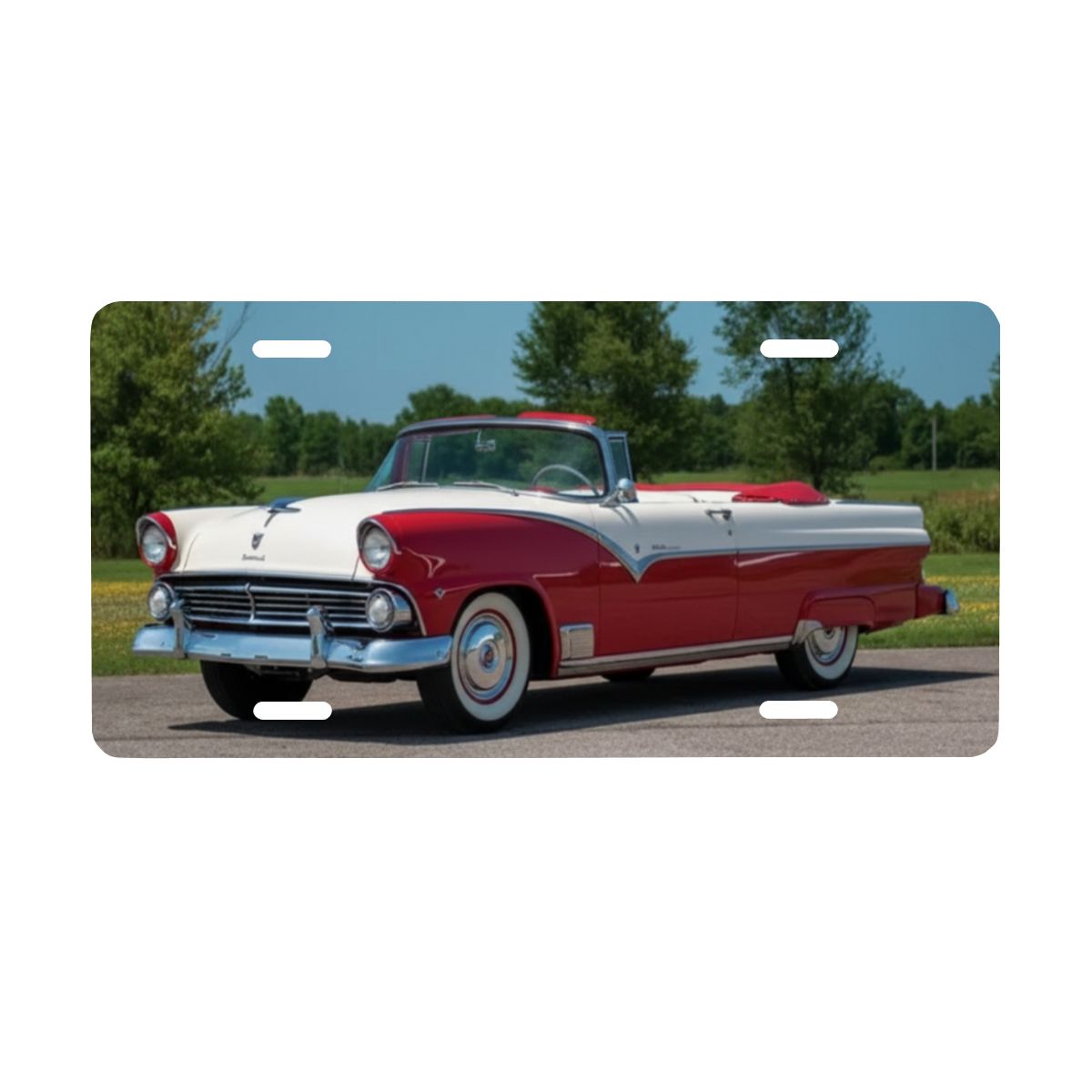 Aluminum License Plate 1955 Ford Fairlane Convertible