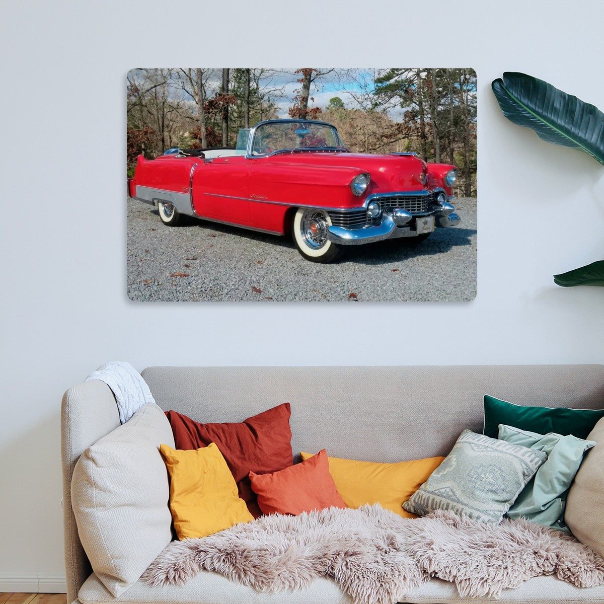 Rectangular Tin Sign Metal Sign Decor 1954 Cadillac Series 62 Convertible