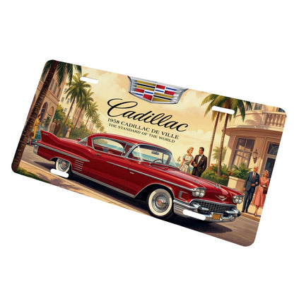 Aluminum License Plate 1958 Cadillac De Ville