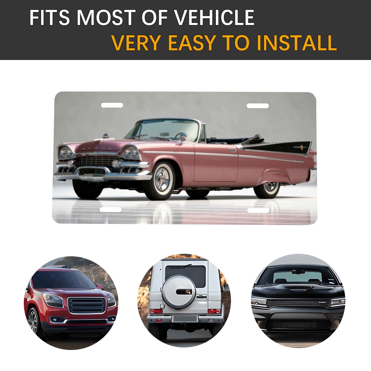 Aluminum License Plate 1959 Dodge Custom Royal Convertible