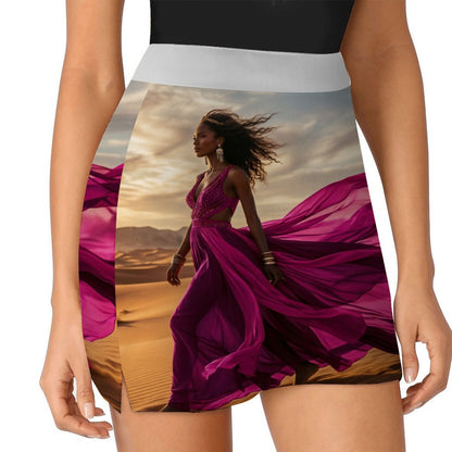 ALine Skort With Pocket Magenta LjusGrå