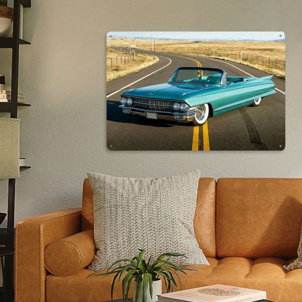 Rectangular Tin Sign Metal Sign Decor 1960 Cadillac Series 62 Convertible
