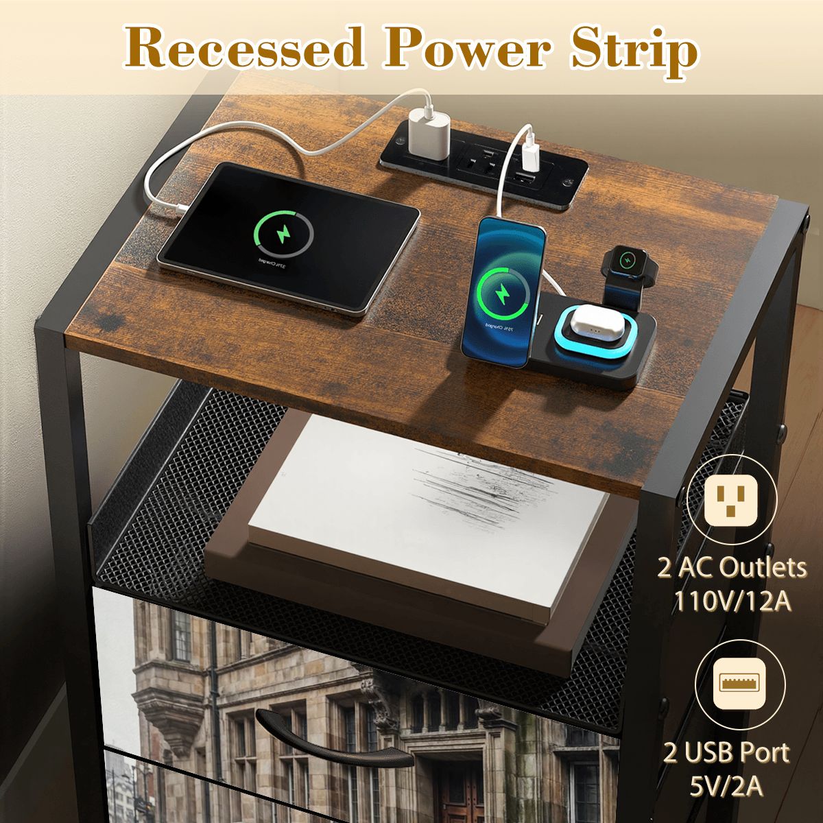 2Drawer Bedside Table 83