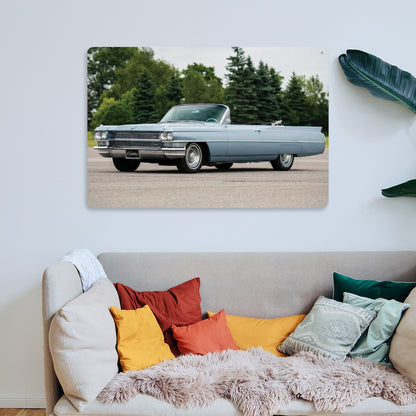 Rectangular Tin Sign Metal Sign Decor 1964 Cadillac Series 62 Convertible