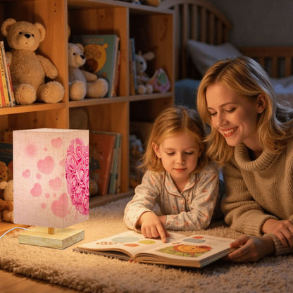 Square Table Lamp Hearts