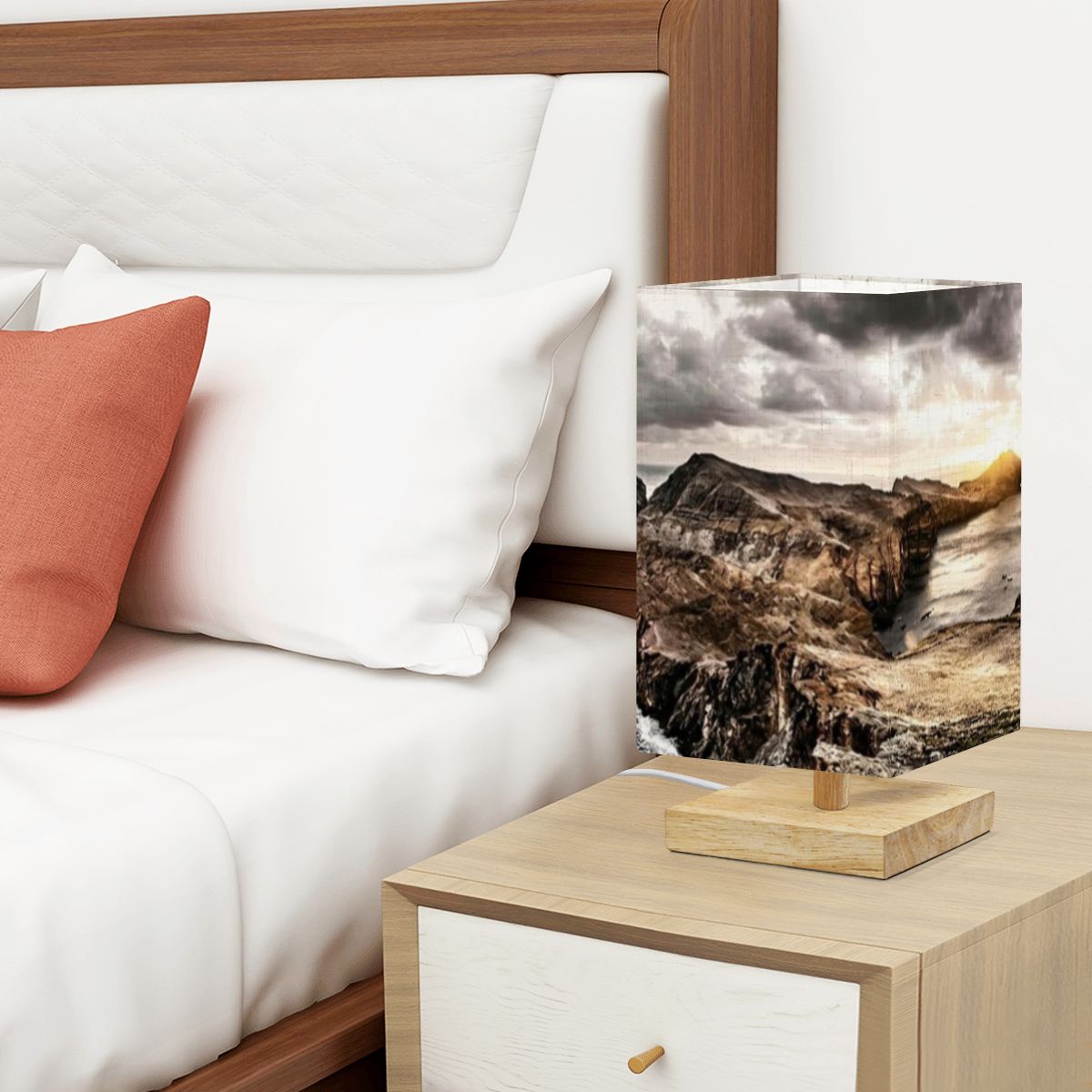 Square Table Lamp Sea Mountain