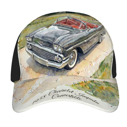 Baseball Cap - 1958 Chevrolet Impala Convertible Silvergrå
