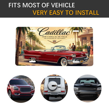 Aluminum License Plate 1958 Cadillac De Ville