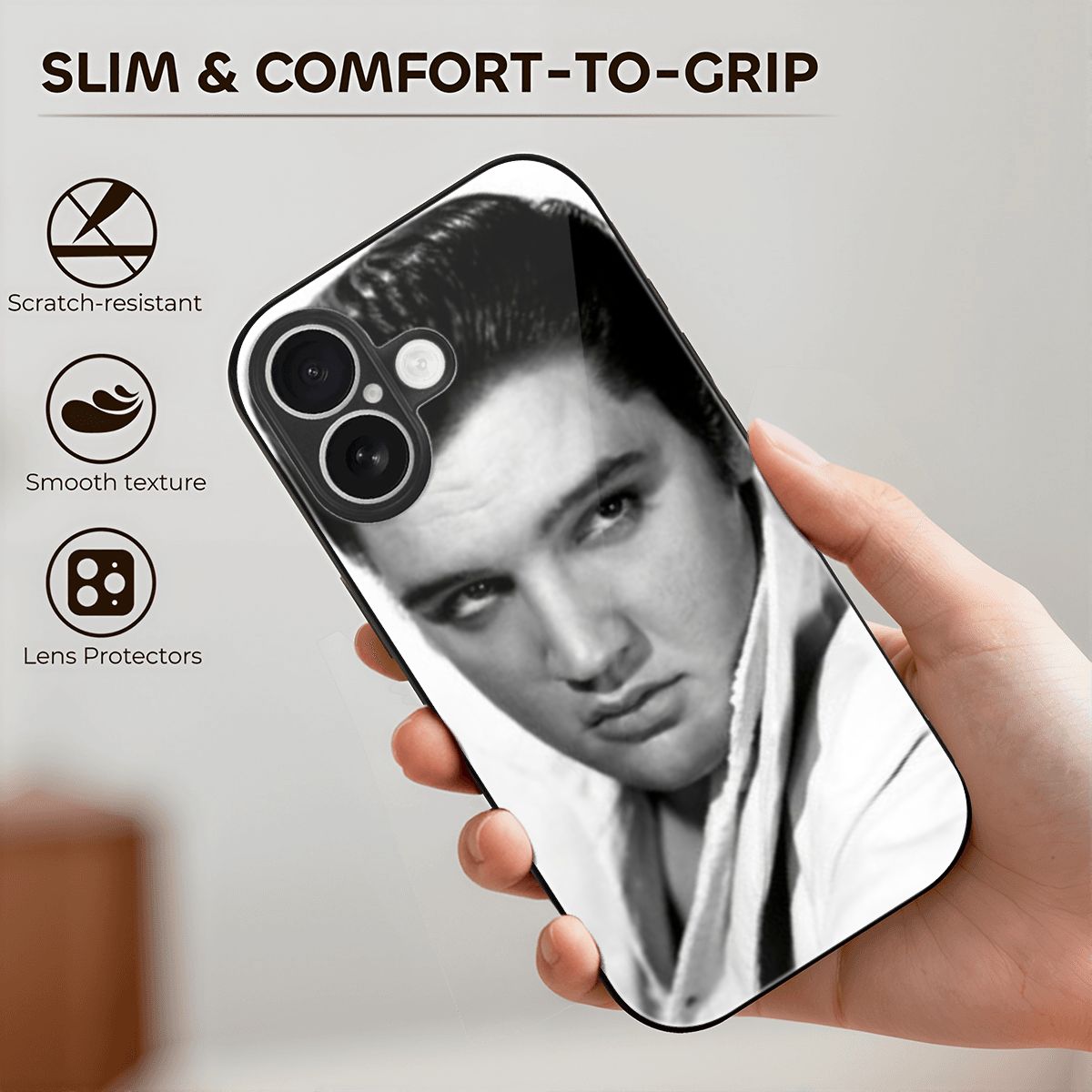 iPhone 17 Glass Phone Case Elvis Presley