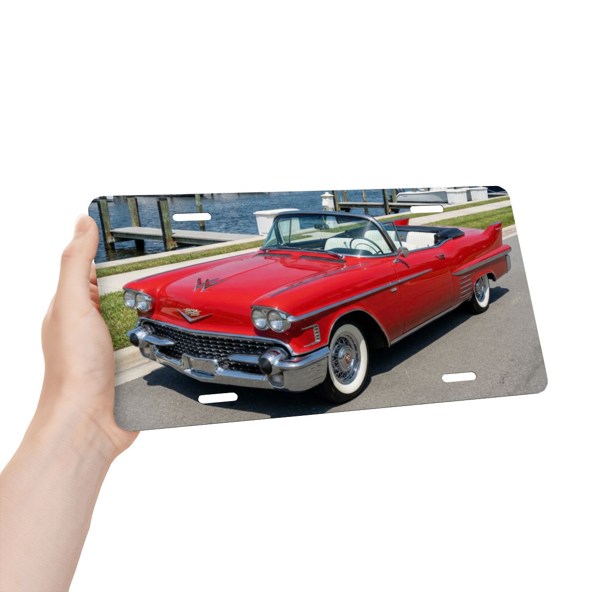 Aluminum License Plate 1958 Cadillac Series 62 Convertible