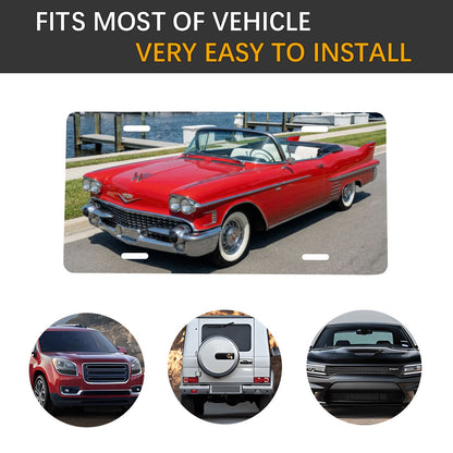 Aluminum License Plate 1958 Cadillac Series 62 Convertible