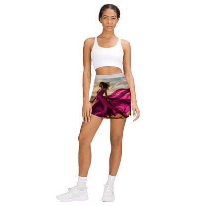 ALine Skort With Pocket Magenta LjusGrå