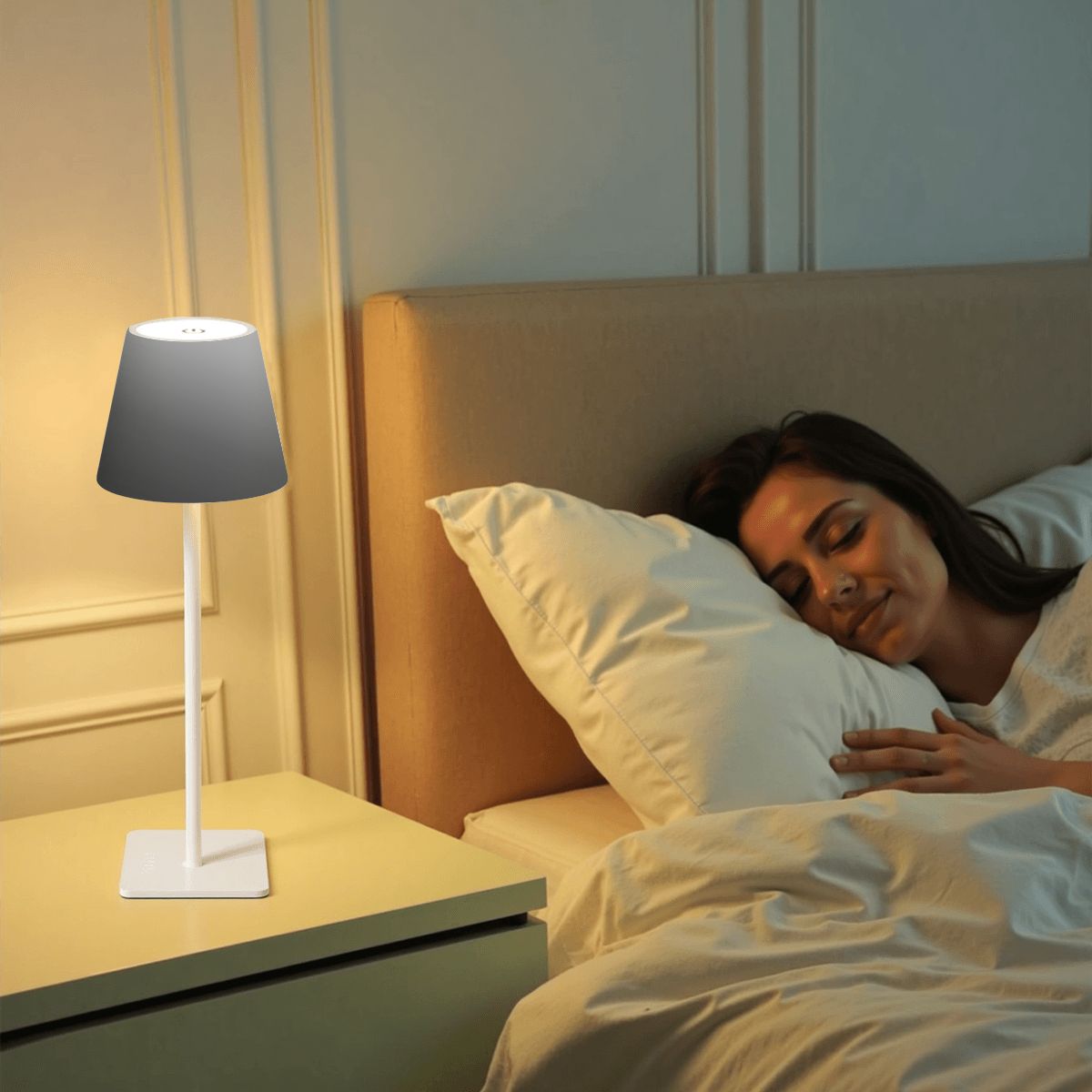 LED Cordless Table Lamp Grayscale