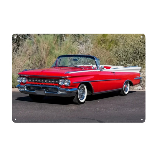 Rectangular Tin Sign Metal Sign Decor 1959 Oldsmobile 98 Convertible