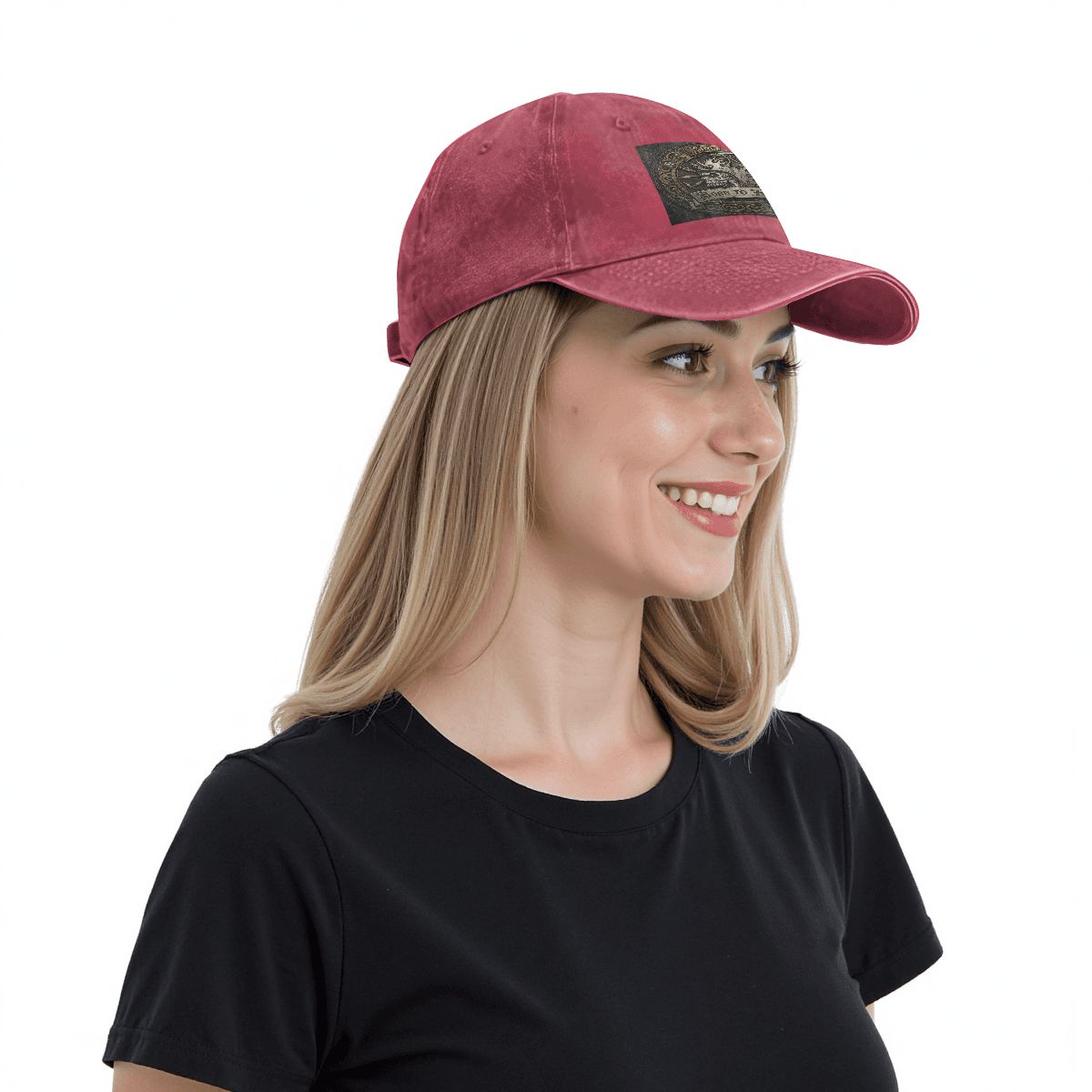 Unisex Washed Denim Baseball Cap BORN TO RIDE