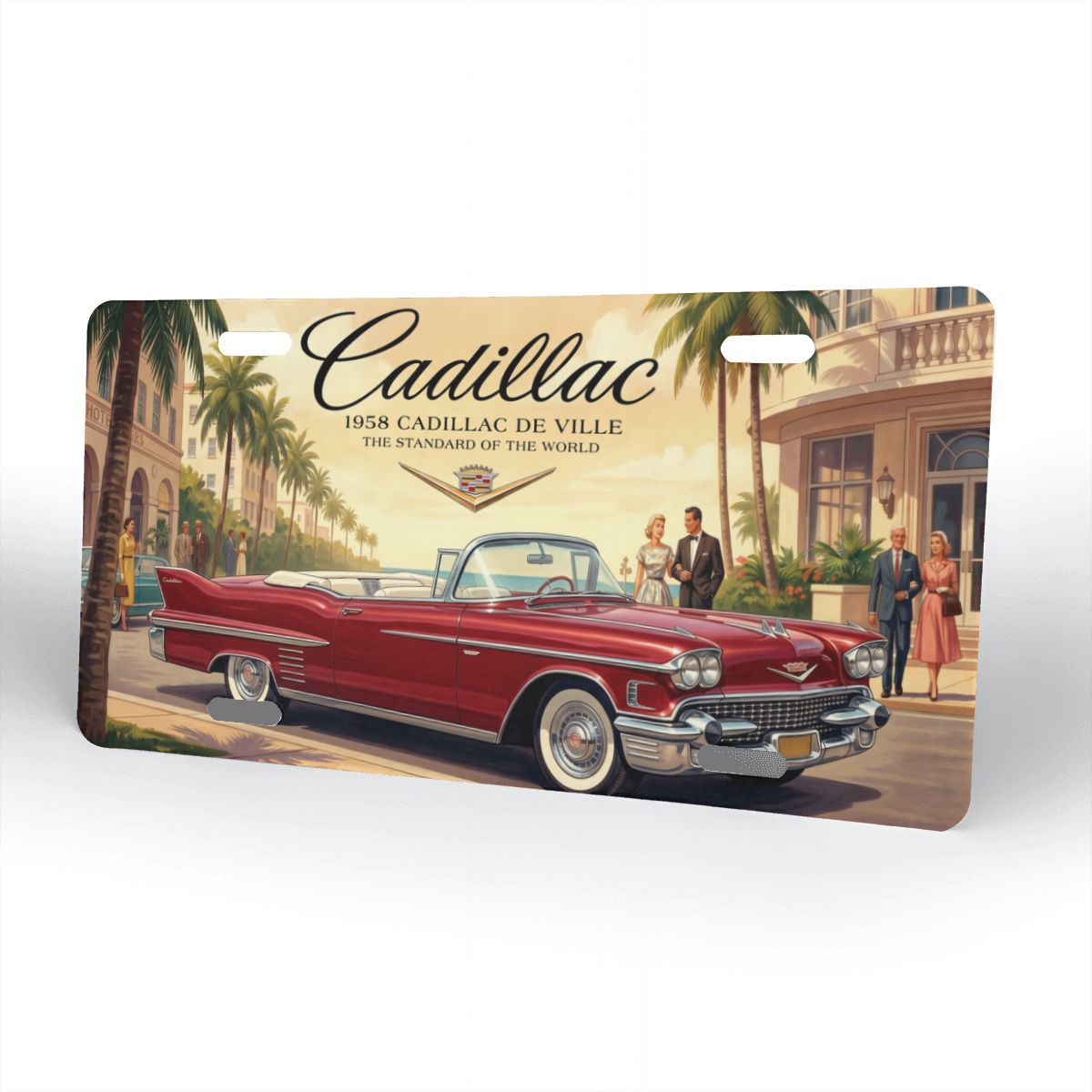 Aluminum License Plate 1958 Cadillac De Ville