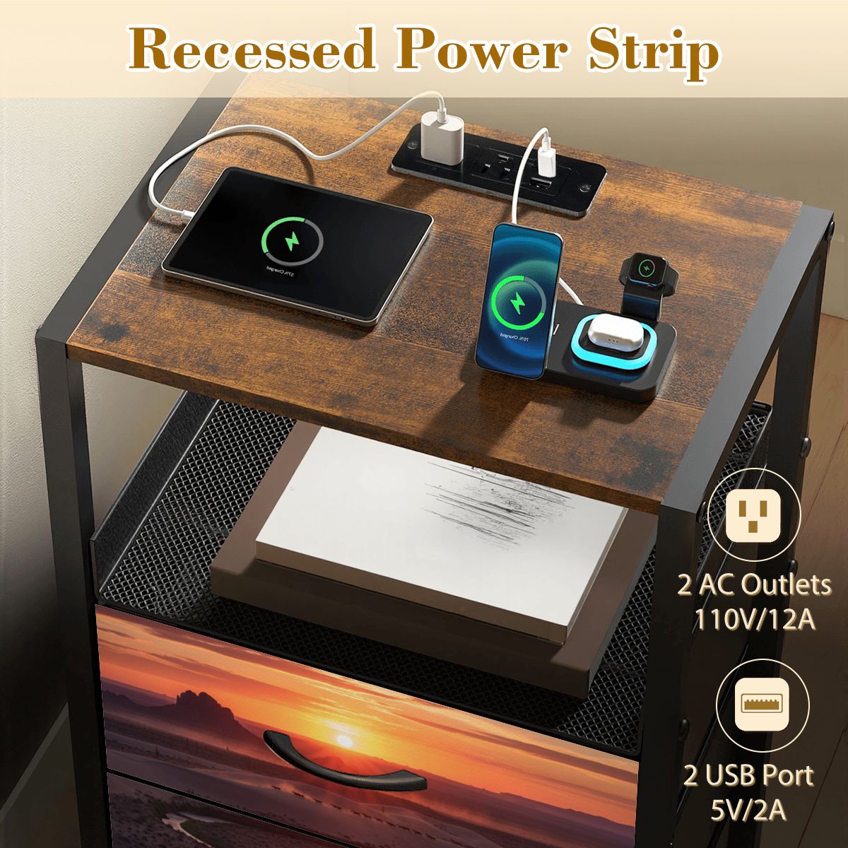 2Drawer Bedside Table 76