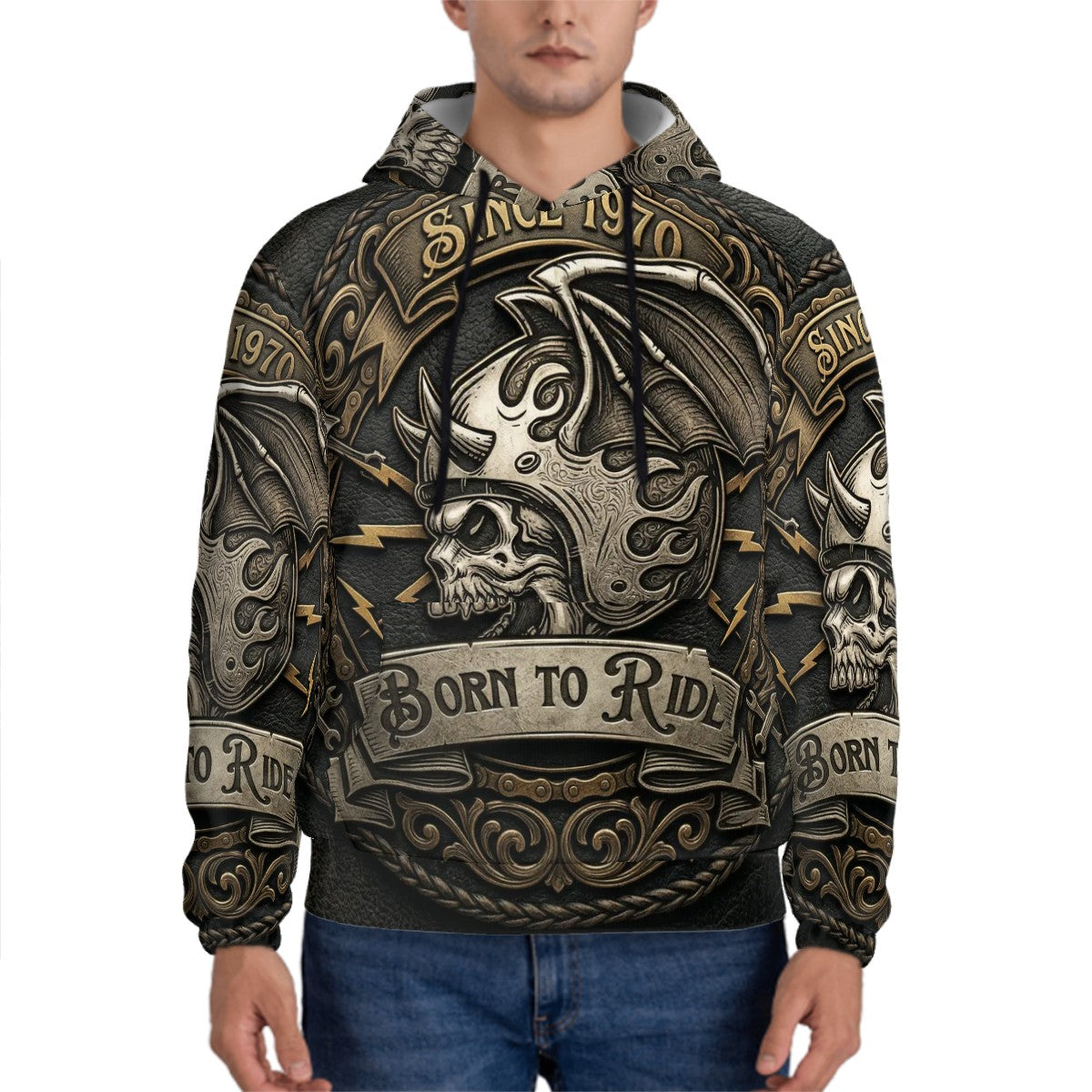 Men's Hooded Sweatshirt BORN TO RIDE