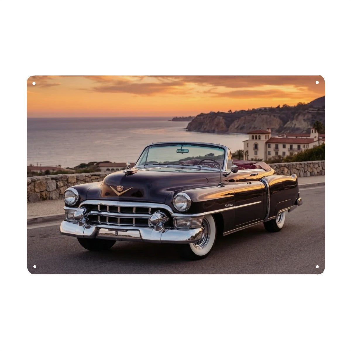 Rectangular Tin Sign Metal Sign Decor 1953 Cadillac Series 62 Convertible