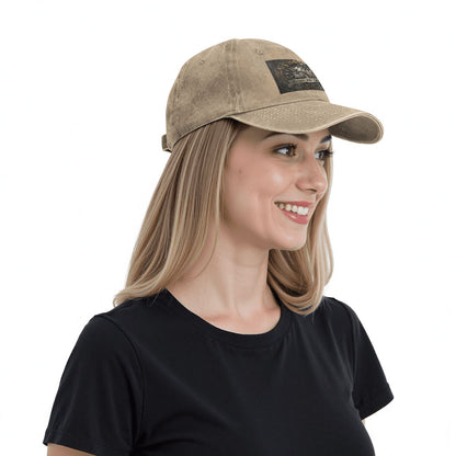 Unisex Washed Denim Baseball Cap BORN TO RIDE