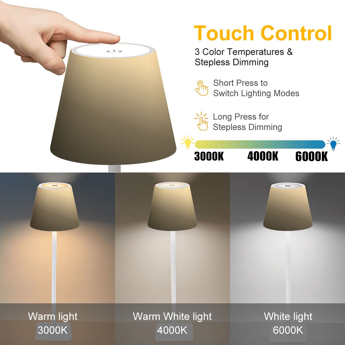 LED Cordless Table Lamp Sepia