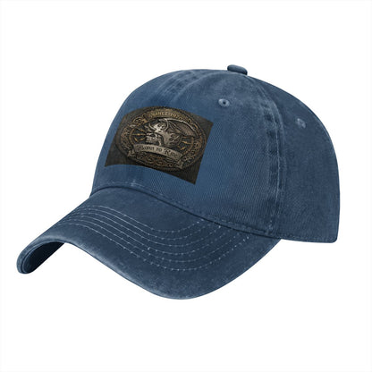 Unisex Washed Denim Baseball Cap BORN TO RIDE