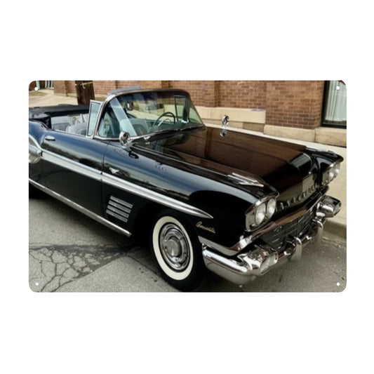Rectangular Tin Sign Metal Sign Decor 1958 Pontiac Bonneville Convertible