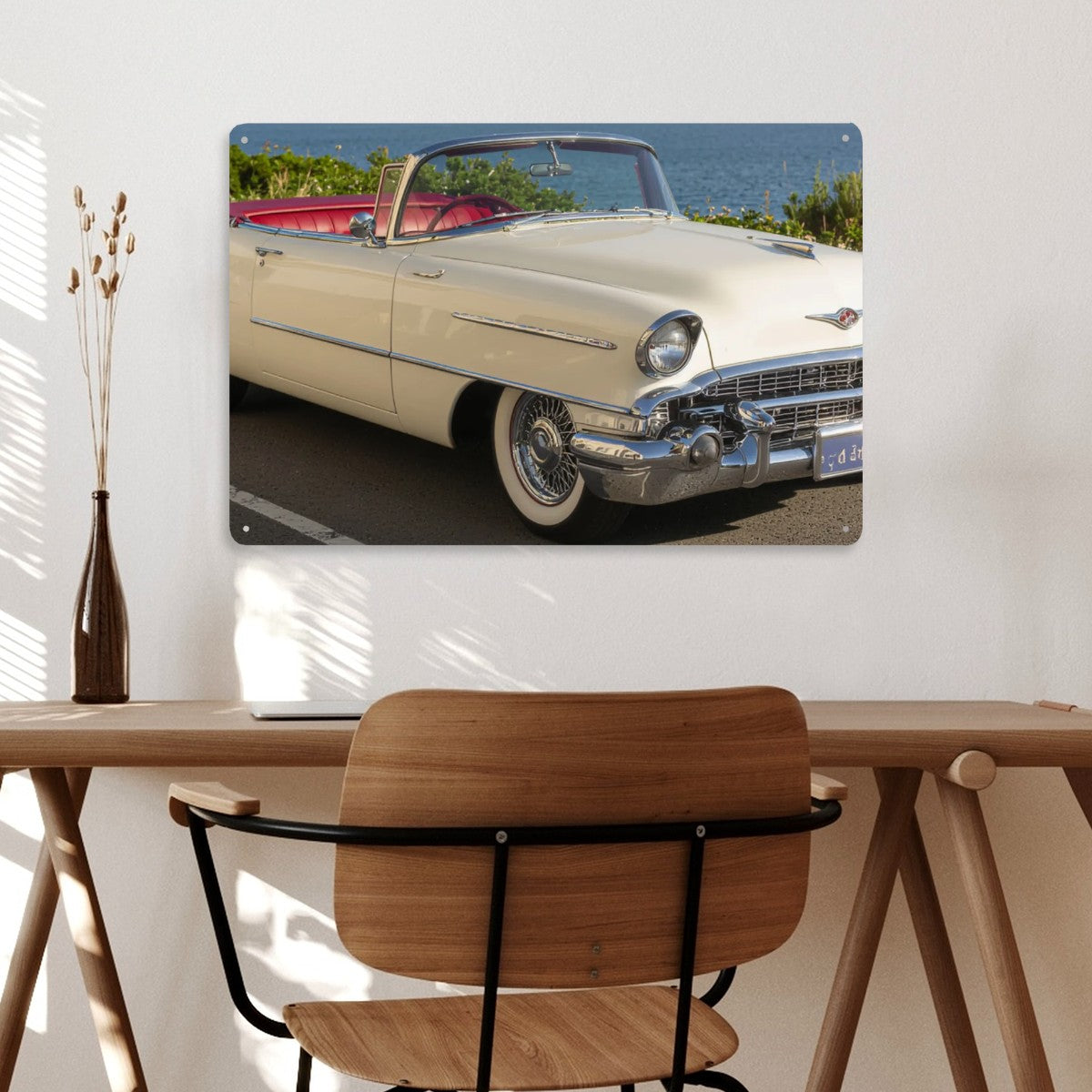 Rectangular Tin Sign Metal Sign Decor 1956 Cadillac Eldorado Biarritz  Cabriolet