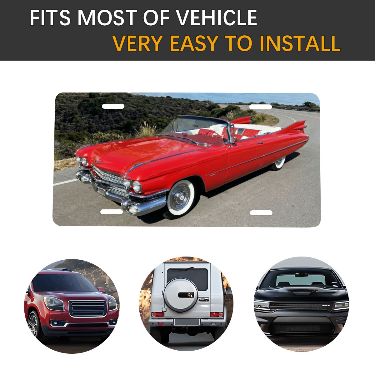 Aluminum License Plate 1959 Cadillac Series 62 Convertible