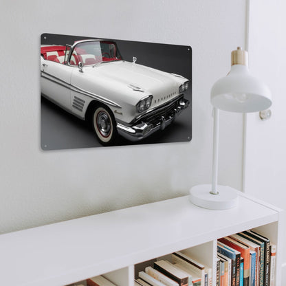 Rectangular Tin Sign Metal Sign Decor 1958 Pontiac Bonneville Convertible
