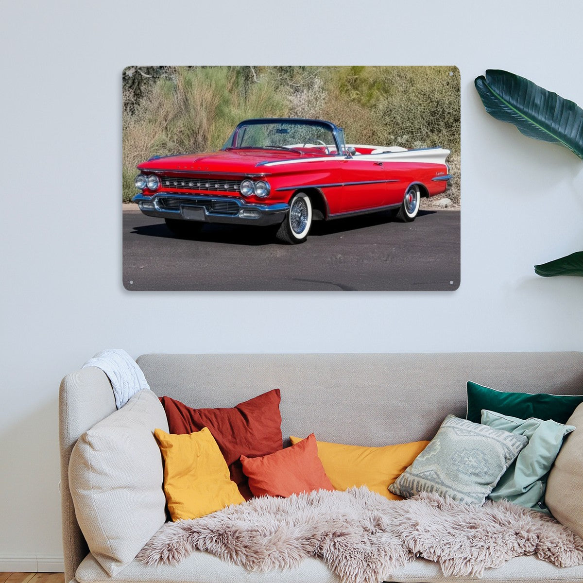 Rectangular Tin Sign Metal Sign Decor 1959 Oldsmobile 98 Convertible