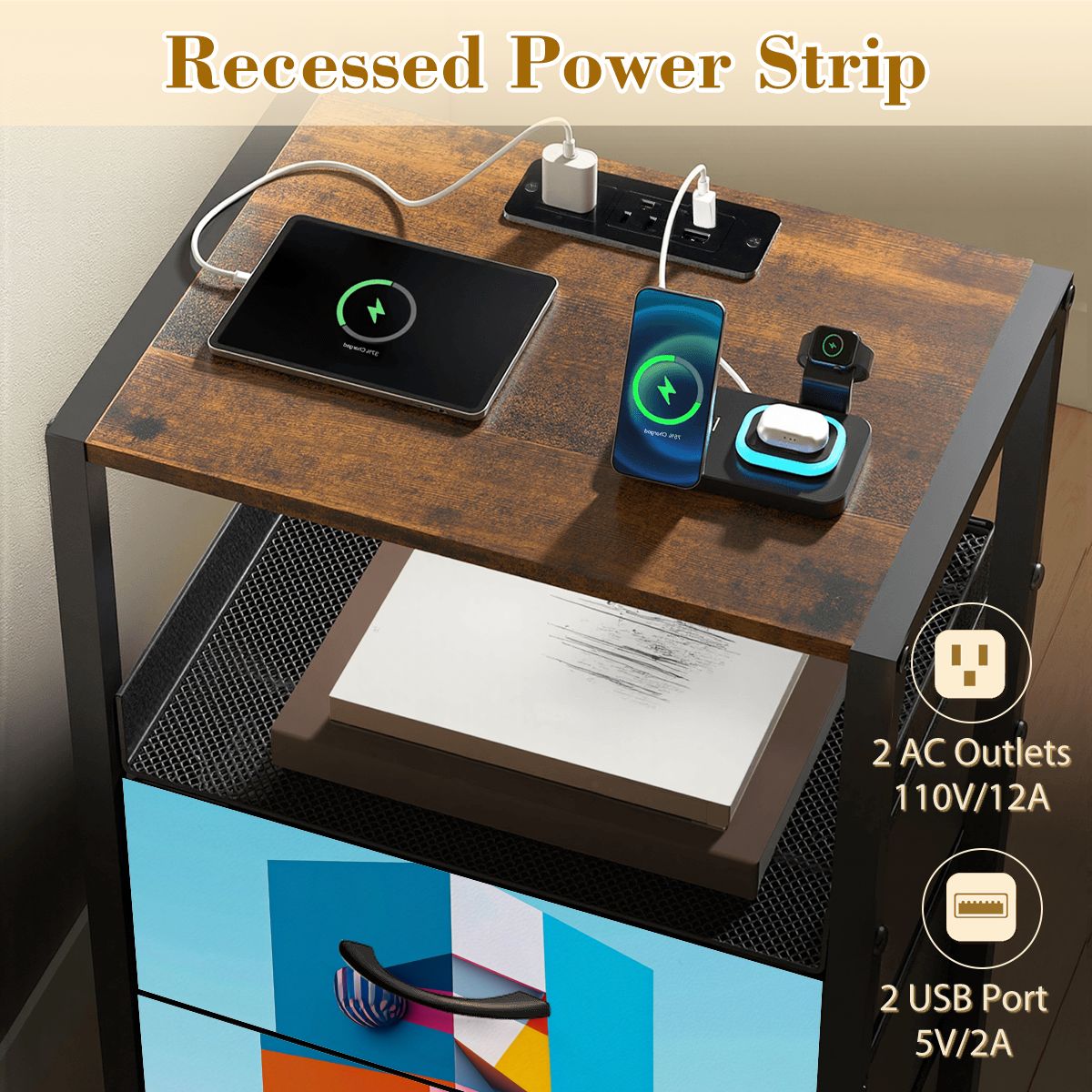 2Drawer Bedside Table 71