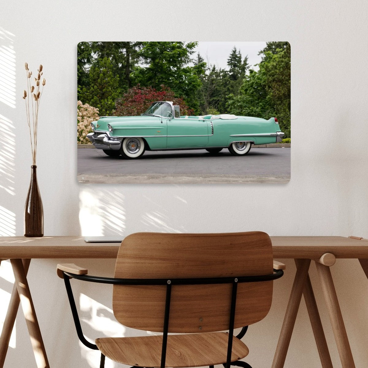 Rectangular Tin Sign Metal Sign Decor 1956 Cadillac Series 62 Convertible