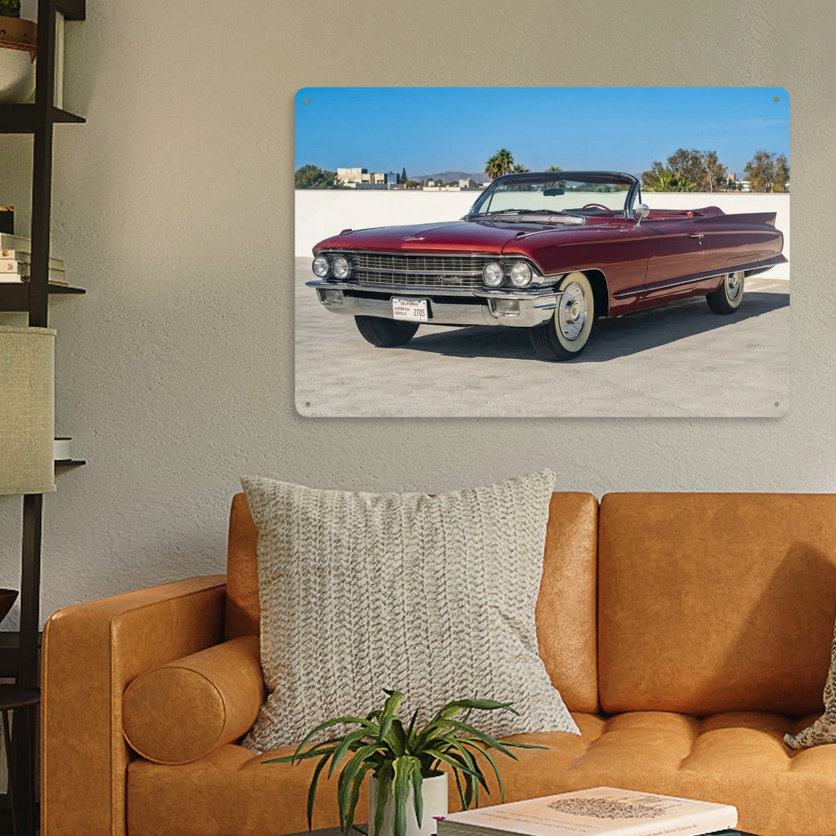 Rectangular Tin Sign Metal Sign Decor 1962 Cadillac Series 62 Convertible