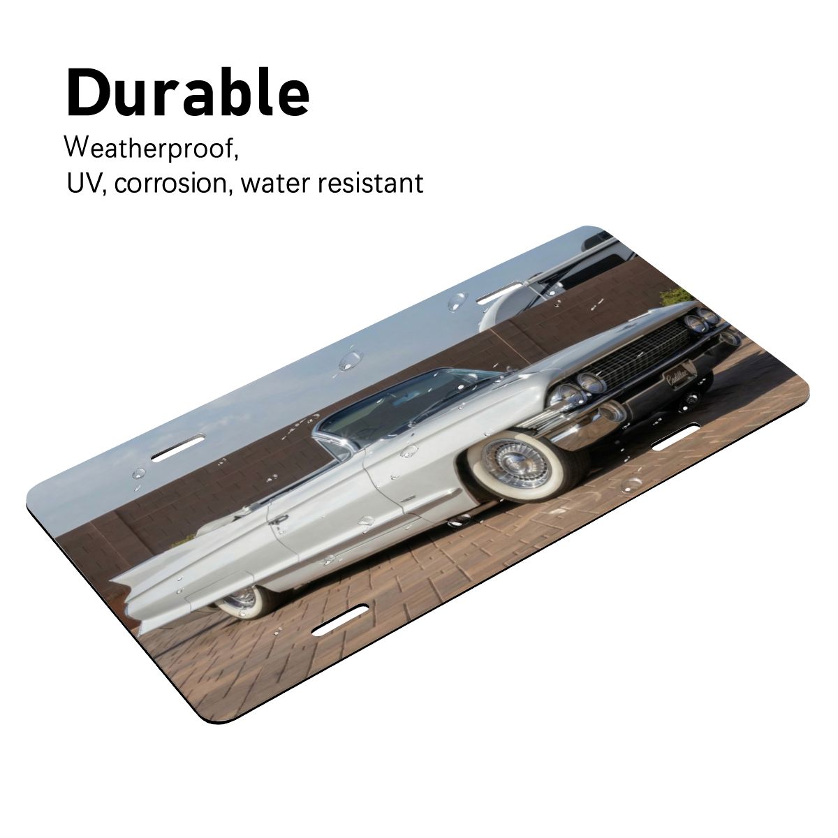 Aluminum License Plate 1961 Cadillac Series 62 Convertible