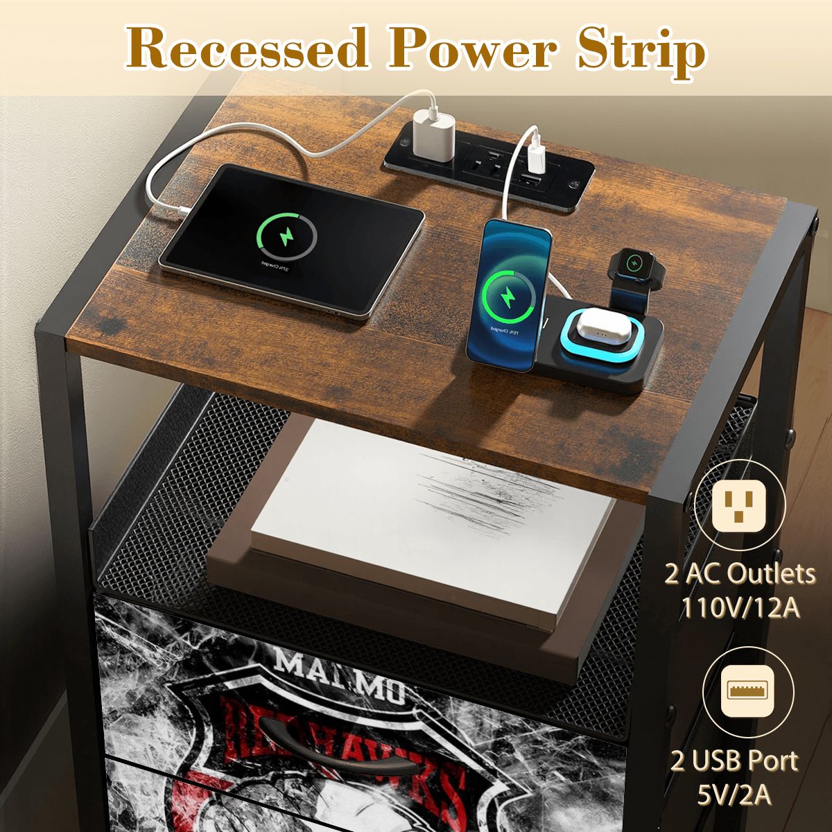 2Drawer Bedside Table 85