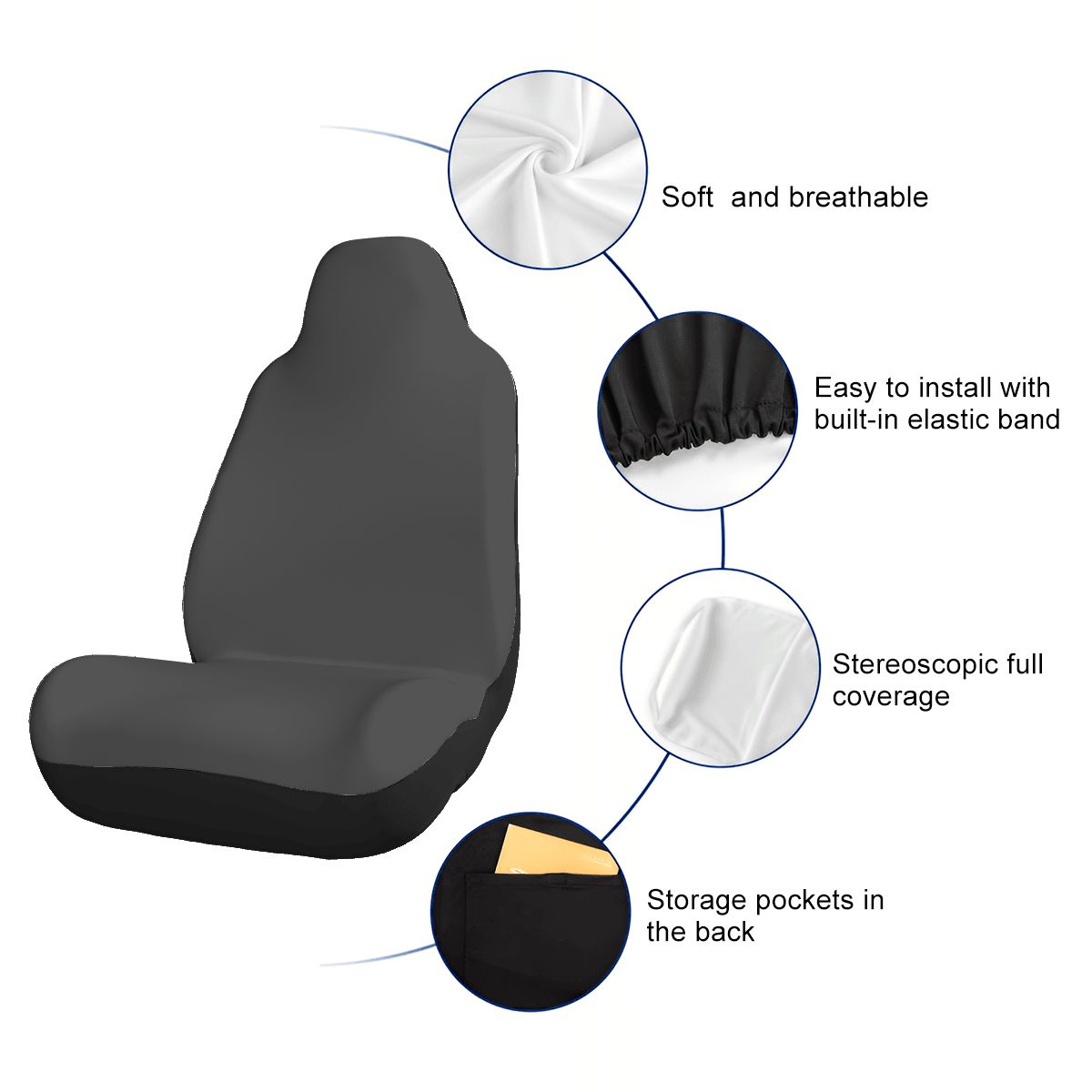 Car Seat Covers MörkGrå