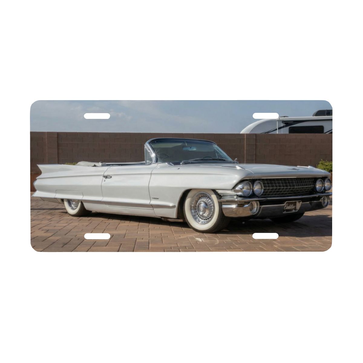 Aluminum License Plate 1961 Cadillac Series 62 Convertible