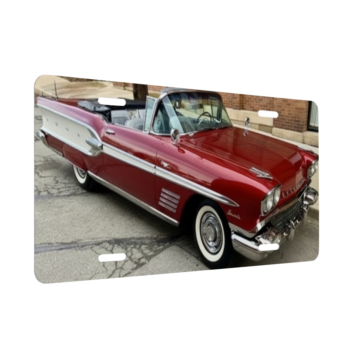 Aluminum License Plate 1958 Pontiac Bonneville Convertible