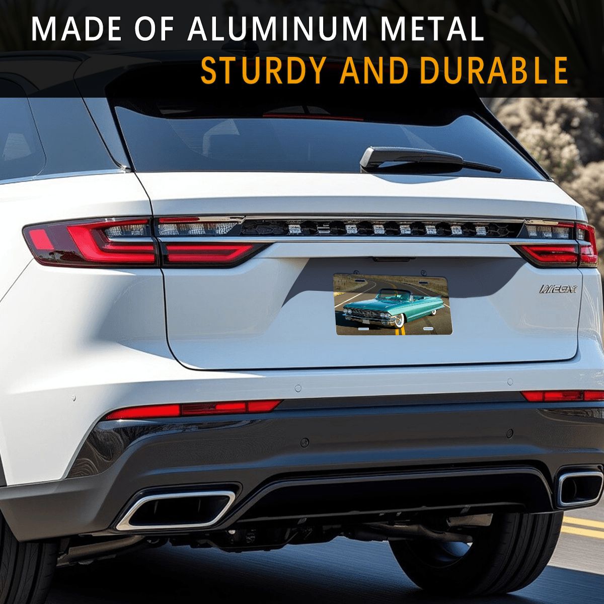 Aluminum License Plate 1960 Cadillac Series 62 Convertible