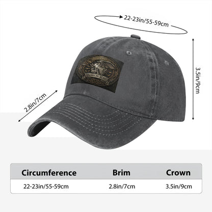 Unisex Washed Denim Baseball Cap BORN TO RIDE